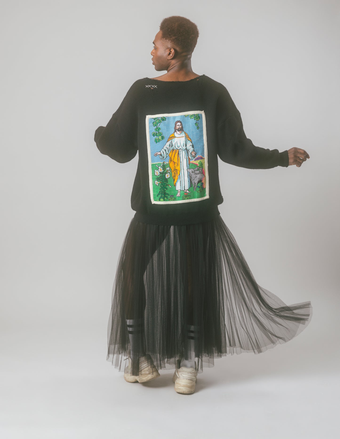 KNITTED BLACK EDEN JESUS -- SOLD