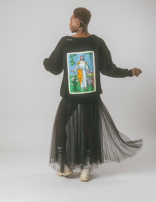KNITTED BLACK EDEN JESUS -- SOLD