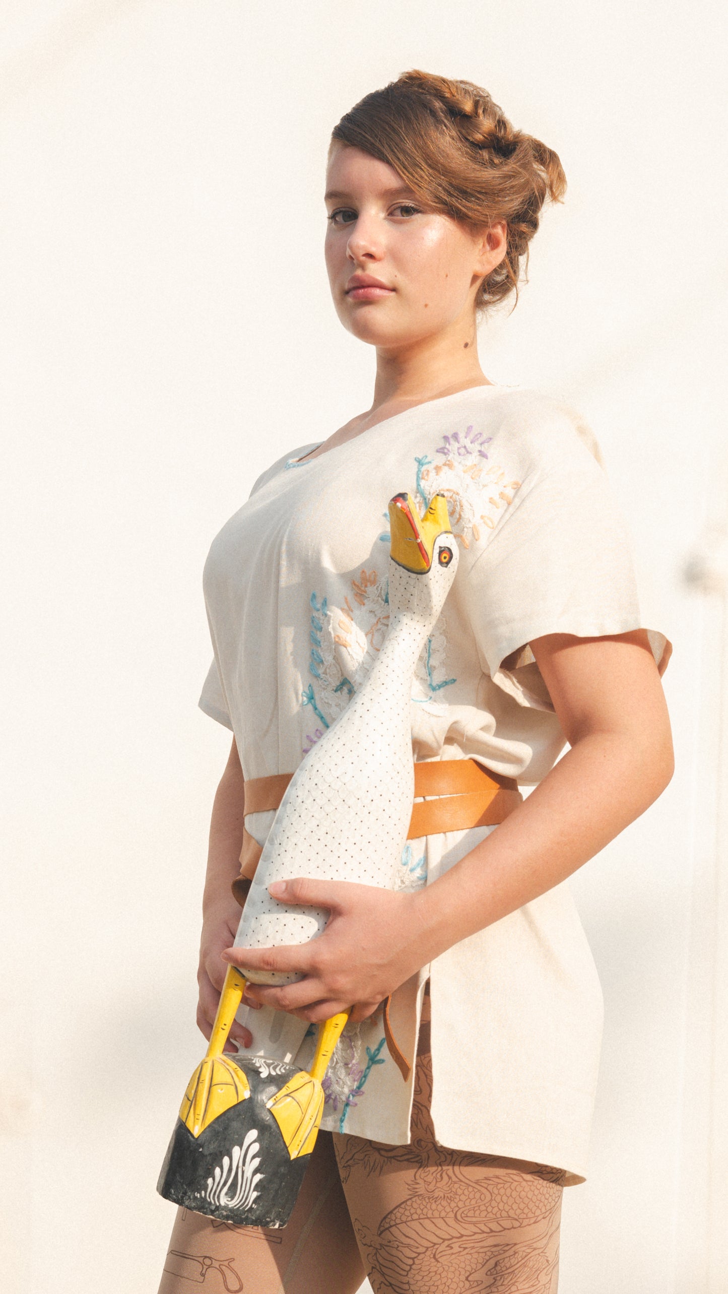 Unisex Organic Linen embroided Tunic