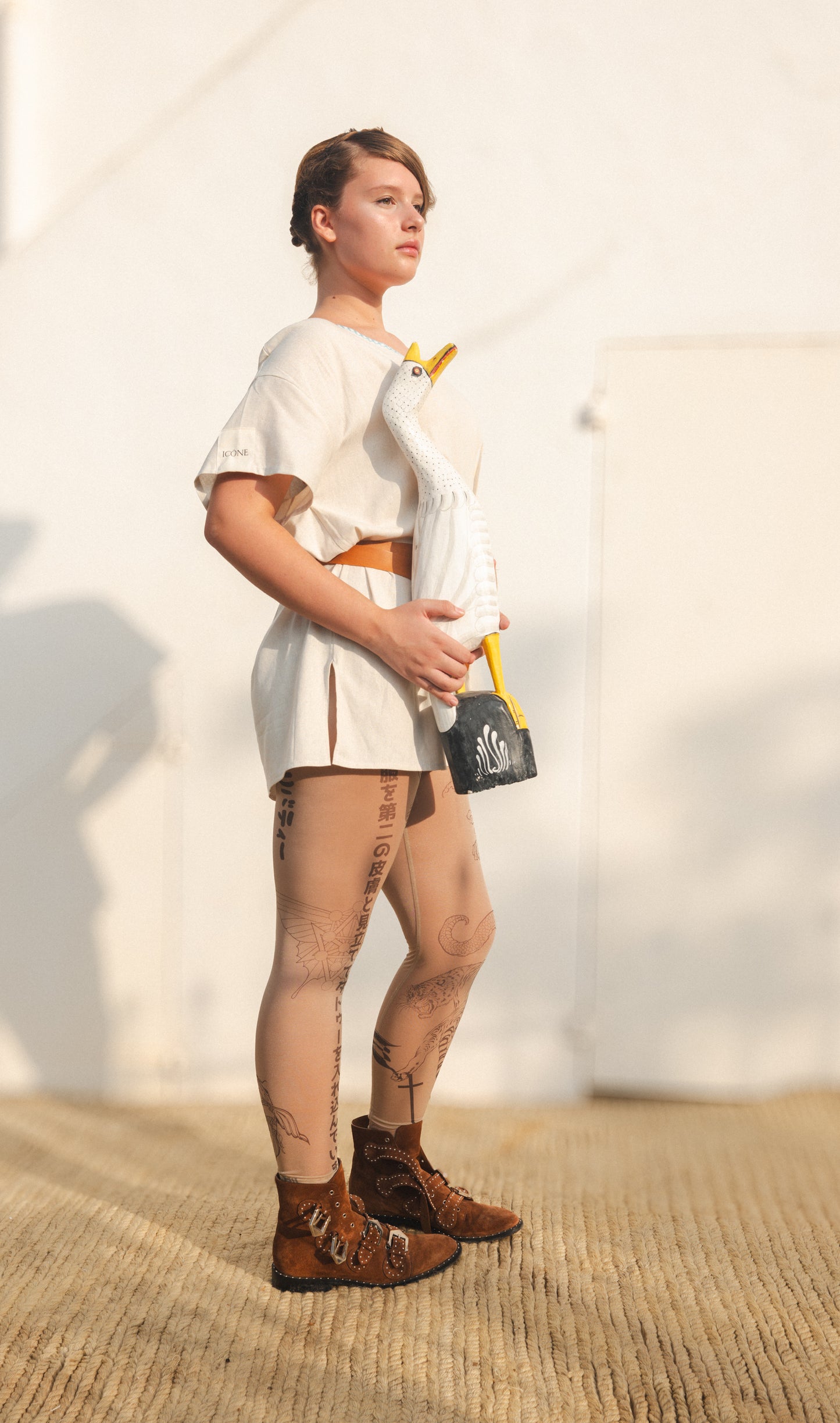 Unisex Organic Linen embroided Tunic