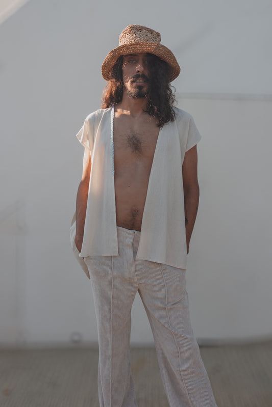 Unisex Organic Linen Open Tunic