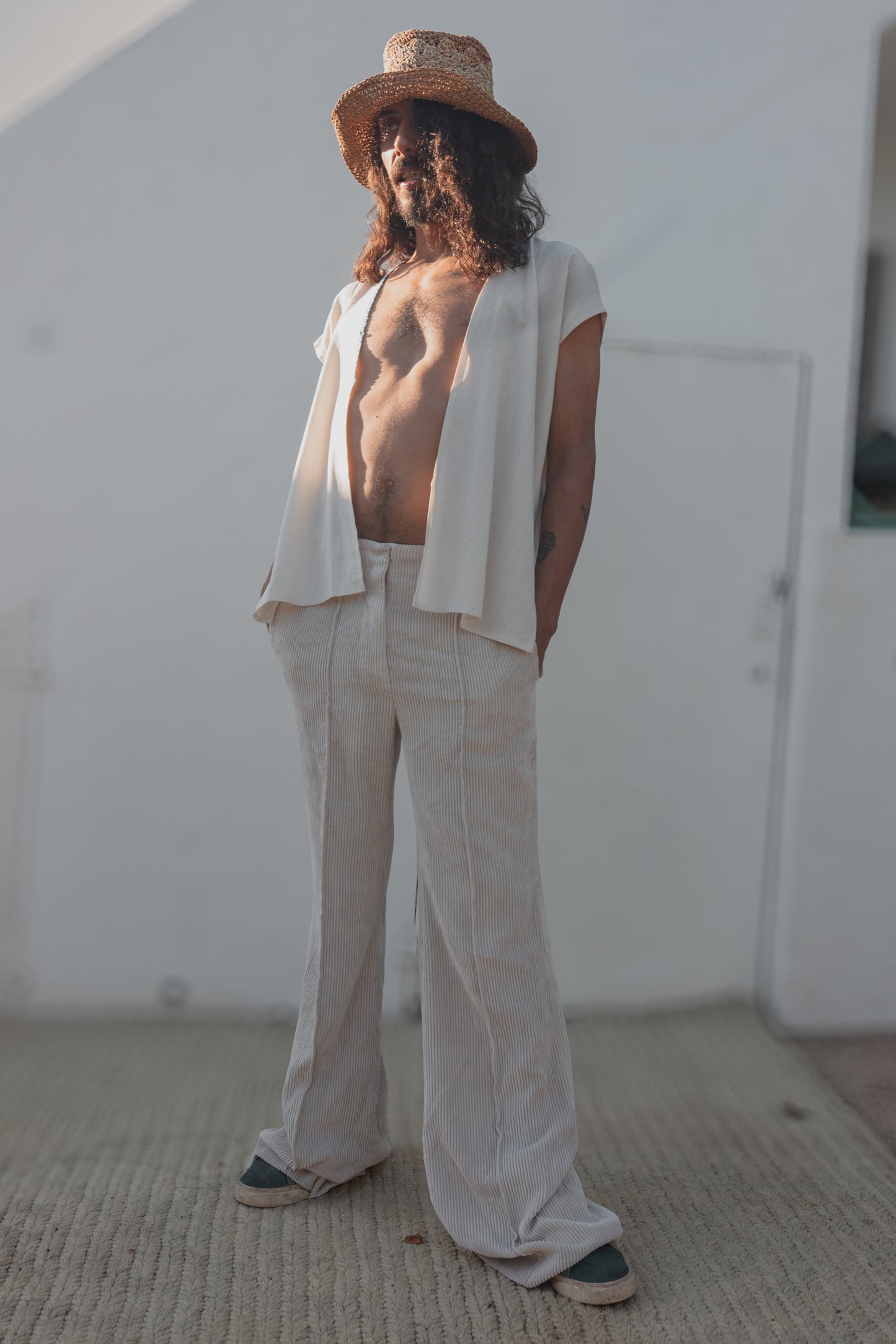 Unisex Organic Linen Open Tunic