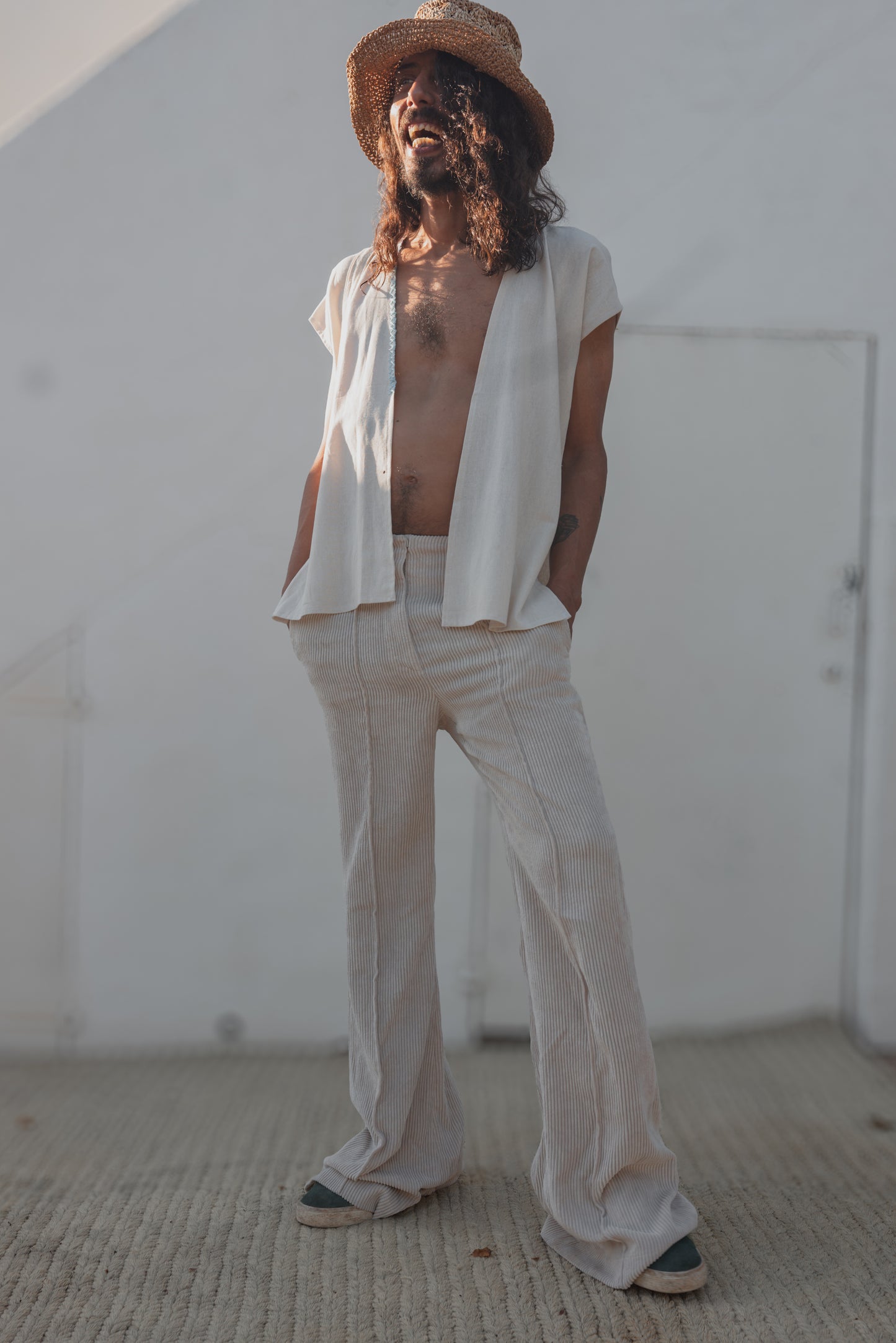 Unisex Organic Linen Open Tunic