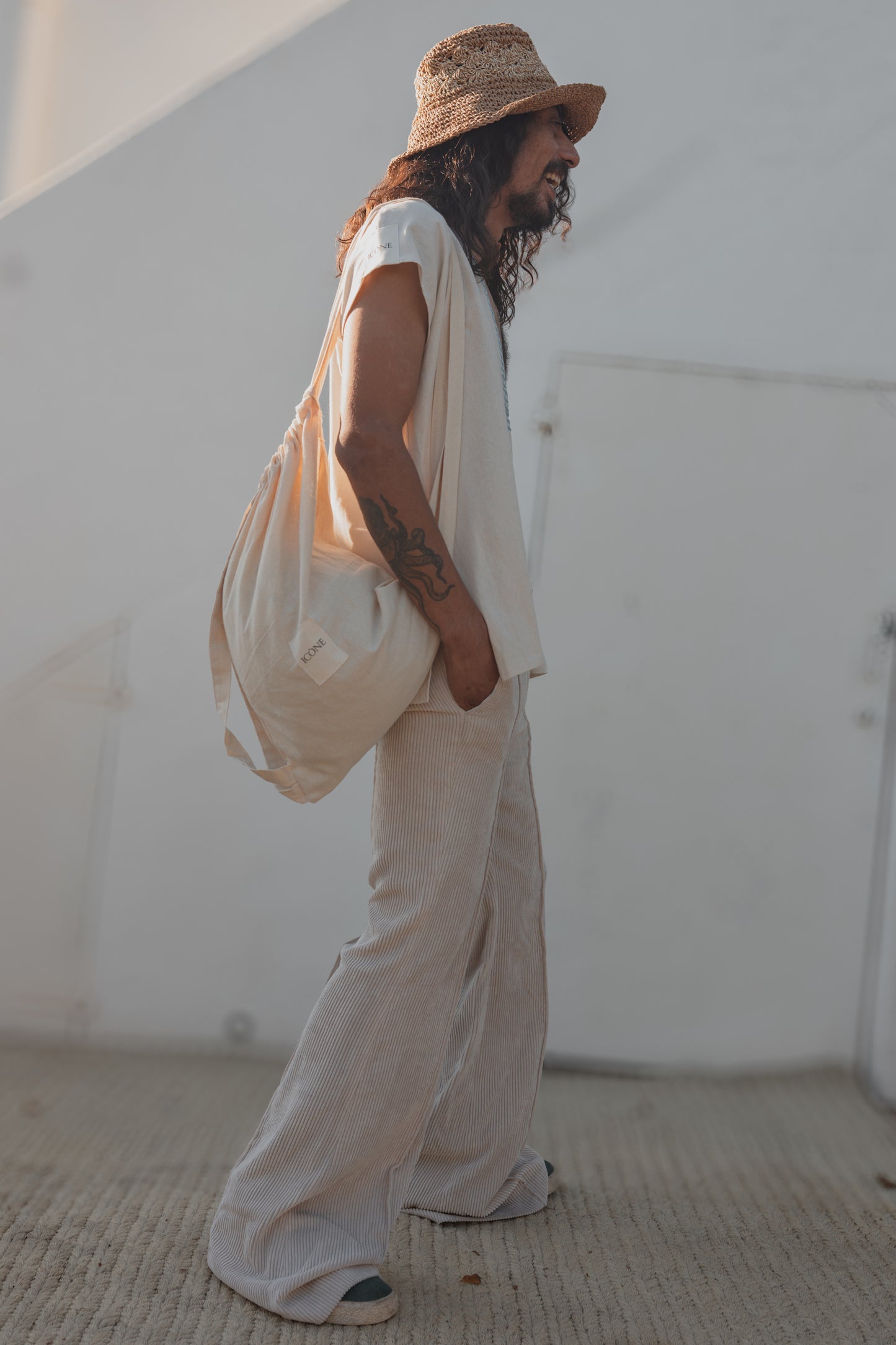 Unisex Organic Linen Open Tunic